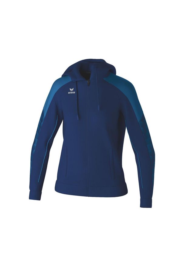ERIMA - Damska bluza dresowa z kapturem Erima Evo Star. Typ kołnierza: kaptur. Kolor: niebieski. Materiał: dresówka. Sport: piłka ręczna, fitness