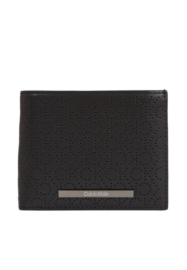 Calvin Klein Duży Portfel Męski Modern Bar Bifold 5Cc W/Coin K50K511835 Czarny. Kolor: czarny. Materiał: skóra