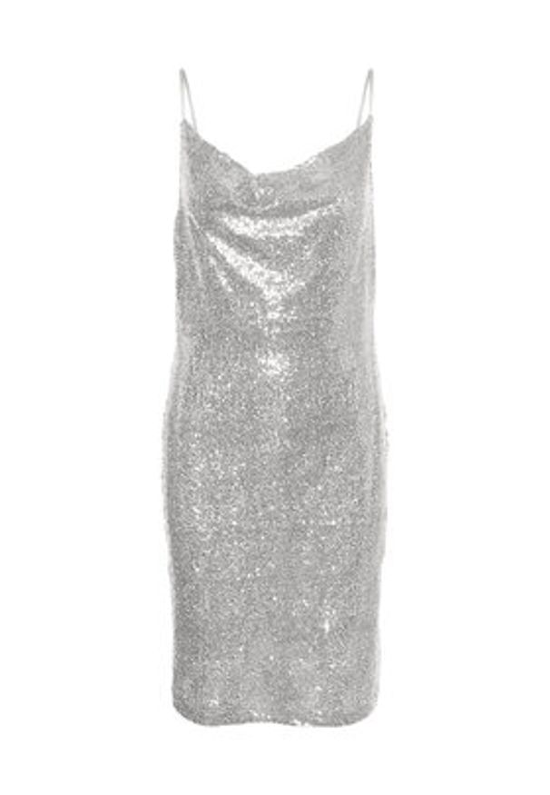 Vero Moda Sukienka koktajlowa 10295675 Srebrny Regular Fit. Kolor: srebrny. Materiał: syntetyk. Styl: wizytowy