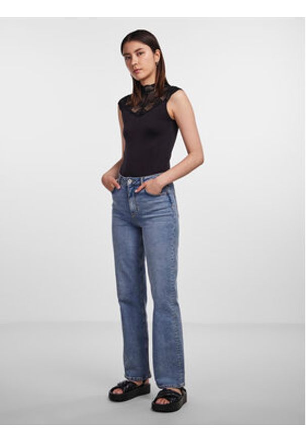 Pieces Body 17096887 Czarny Slim Fit. Kolor: czarny. Materiał: syntetyk