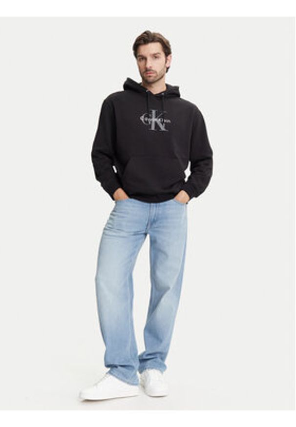 Calvin Klein Jeans Bluza Monologo LV04RC282G Czarny Regular Fit. Kolor: czarny. Materiał: bawełna