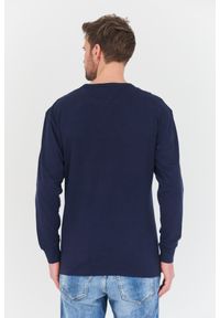 Tommy Jeans - TOMMY JEANS Granatowy męski longsleeve, Rozmiar M. Kolor: niebieski. Długość rękawa: długi rękaw