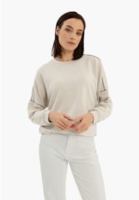 Volcano - Luźna bluza z dżetami B-KIM. Okazja: na co dzień. Materiał: poliester, elastan, materiał. Wzór: gładki, aplikacja. Styl: casual, klasyczny #1