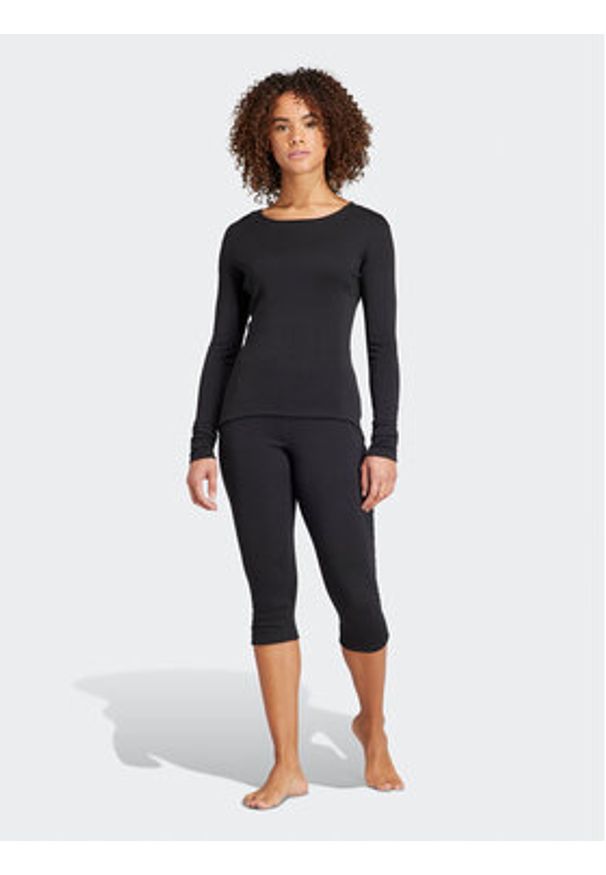 Adidas - adidas Spodnie capri Xperior Merino 260 HZ8537 Czarny Tight Fit. Kolor: czarny. Materiał: wełna