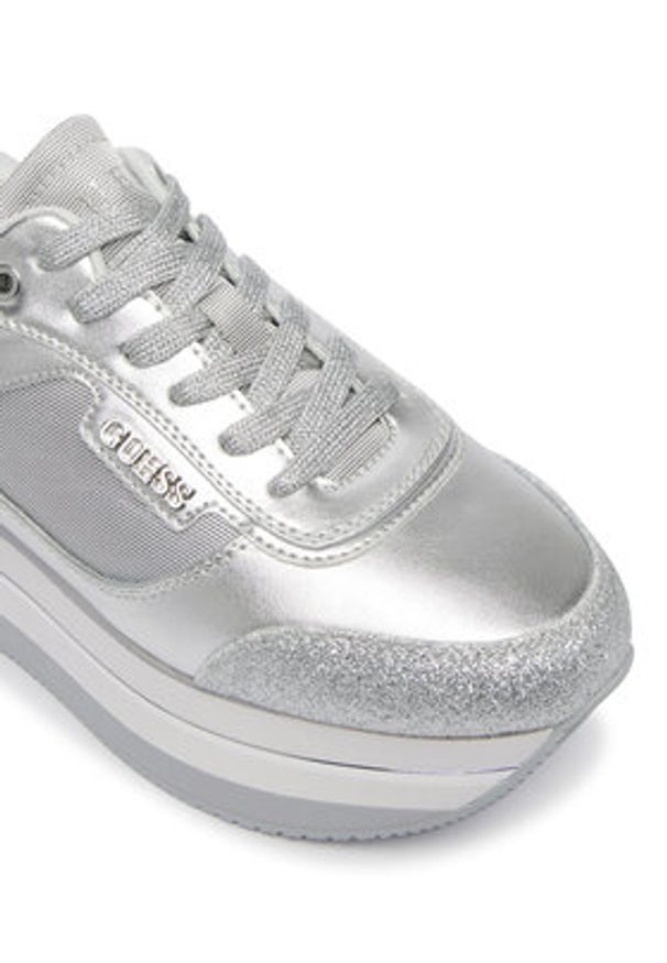 Guess Sneakersy FLJHN3 LEL12 Srebrny. Kolor: srebrny. Materiał: skóra