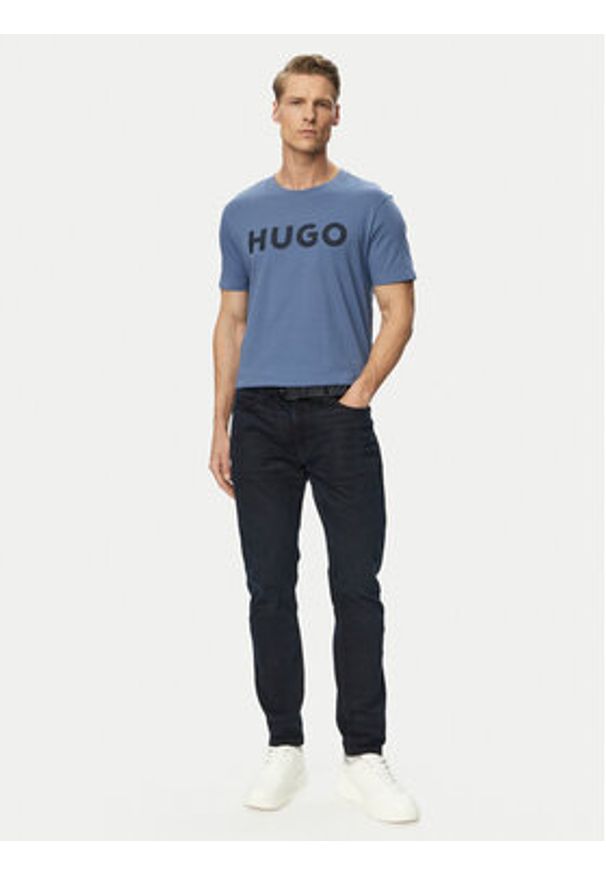 Hugo - HUGO T-Shirt Dulivio 50467556 Niebieski Regular Fit. Kolor: niebieski. Materiał: bawełna