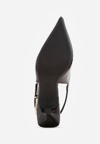 Renee - Czarne Sandały Lakierowane na Szpilce Vices Typu Slingback Tilazea. Zapięcie: sprzączka. Kolor: czarny. Materiał: lakier. Obcas: na szpilce. Styl: elegancki, wizytowy #3