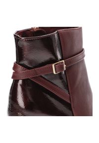 Bordowe Botki Marco Tozzi Damskie Ocieplane Skórzane Buty Na Obcasie. Kolor: czerwony. Materiał: skóra. Szerokość cholewki: normalna. Wzór: gładki, aplikacja. Obcas: na obcasie. Wysokość obcasa: średni #6