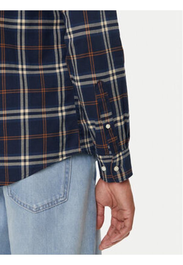 Barbour Koszula Crossfell MSH4995BL33 Granatowy Tailored Fit. Kolor: niebieski. Materiał: bawełna