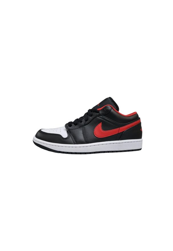 Buty do chodzenia męskie Nike Air Jordan 1. Zapięcie: sznurówki. Kolor: wielokolorowy, czerwony, czarny. Materiał: skóra, syntetyk, materiał. Szerokość cholewki: normalna. Model: Nike Air Jordan. Sport: turystyka piesza