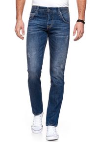 Mustang - JEANSY MĘSKIE MUSTANG Chicago Tapered DENIM BLUE 1006586 5000 984. Stan: podwyższony