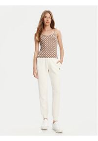 Guess Top V5YP11 MC03W Brązowy Slim Fit. Kolor: brązowy. Materiał: syntetyk #3