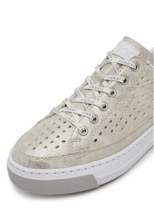 Rieker Sneakersy L8849-60 Złoty. Kolor: złoty. Materiał: materiał, syntetyk