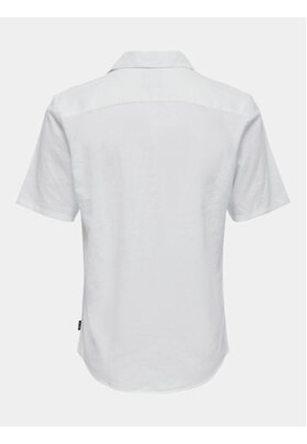Only & Sons Koszula Caiden 22025116 Biały Slim Fit. Kolor: biały. Materiał: len, bawełna