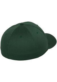 FLEXFIT - Wełniana Czesana Czapka Unisex. Kolor: zielony. Materiał: wełna