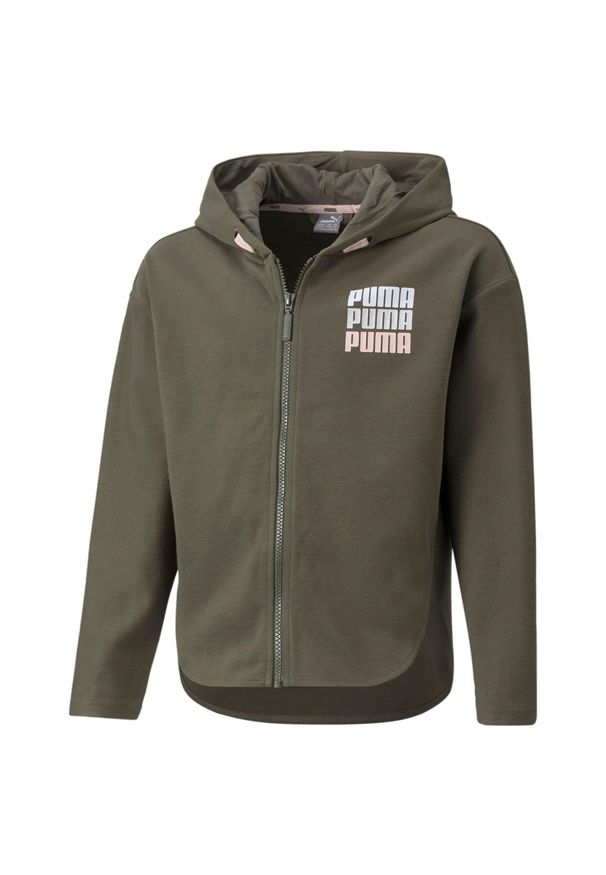 Bluza sportowa dla dzieci Puma ALPHA FZ. Kolor: zielony