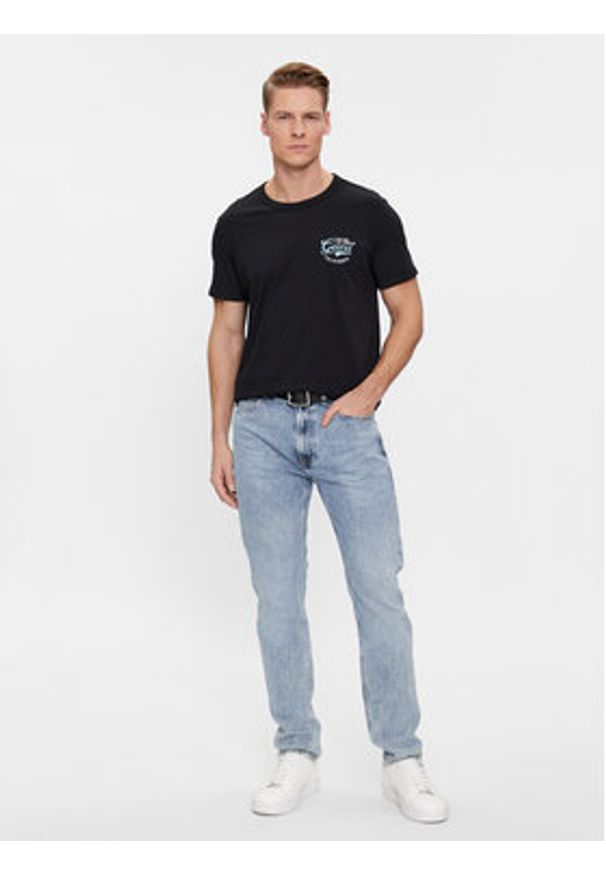 Guess T-Shirt Ss Cn Guess Planisph M4RI11 I3Z14 Czarny Regular Fit. Kolor: czarny. Materiał: bawełna