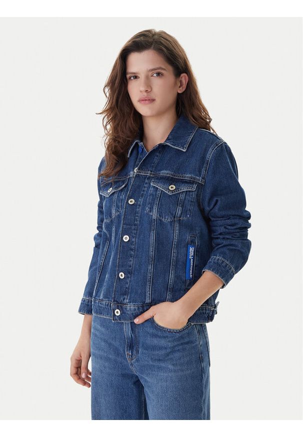 Karl Lagerfeld Jeans Kurtka jeansowa A1W14002 Niebieski Regular Fit. Kolor: niebieski. Materiał: bawełna
