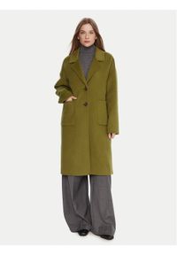 United Colors of Benetton - United Colors Of Benetton Płaszcz wełniany 28F7DN082 Zielony Regular Fit. Kolor: zielony. Materiał: syntetyk #1