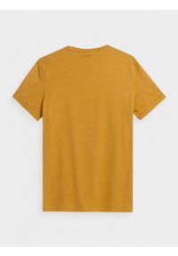 outhorn - T-shirt z nadrukiem męski - żółty. Okazja: na co dzień. Kolor: żółty. Materiał: dzianina, materiał, bawełna. Wzór: nadruk. Styl: casual #2