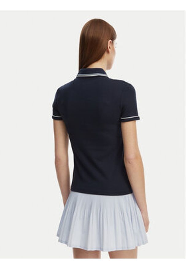 Lacoste Polo DF5284 Granatowy Slim Fit. Typ kołnierza: polo. Kolor: niebieski. Materiał: bawełna