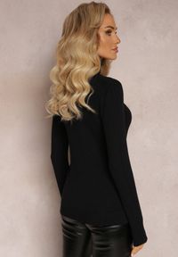 Renee - Czarny Golf Dzianinowy Apasge. Typ kołnierza: golf. Kolor: czarny. Materiał: dzianina. Długość rękawa: długi rękaw. Długość: długie. Styl: klasyczny #3