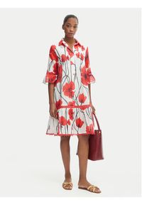 Iconique Sukienka letnia IC26-087 Czerwony Regular Fit. Kolor: czerwony. Materiał: bawełna. Sezon: lato #2