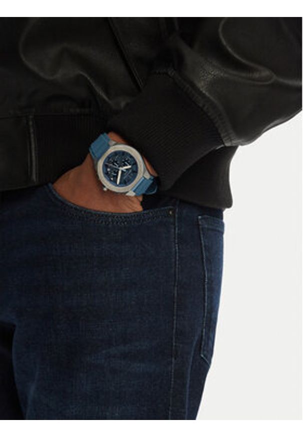 Armani Exchange Zegarek Sync AX4291 Granatowy. Kolor: niebieski. Materiał: syntetyk