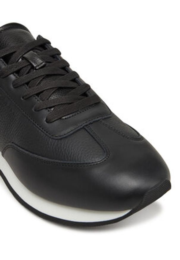 Calvin Klein Sneakersy Low Top Lace Up Tmbl Lth HM0HM01804 Czarny. Kolor: czarny. Materiał: skóra