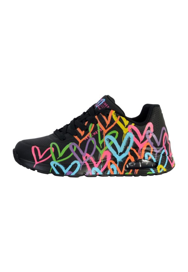 skechers - Damski Obuwie Sportowe Skechers Highlight Love, Czarny. Okazja: na spacer, na co dzień. Kolor: czarny. Sport: turystyka piesza