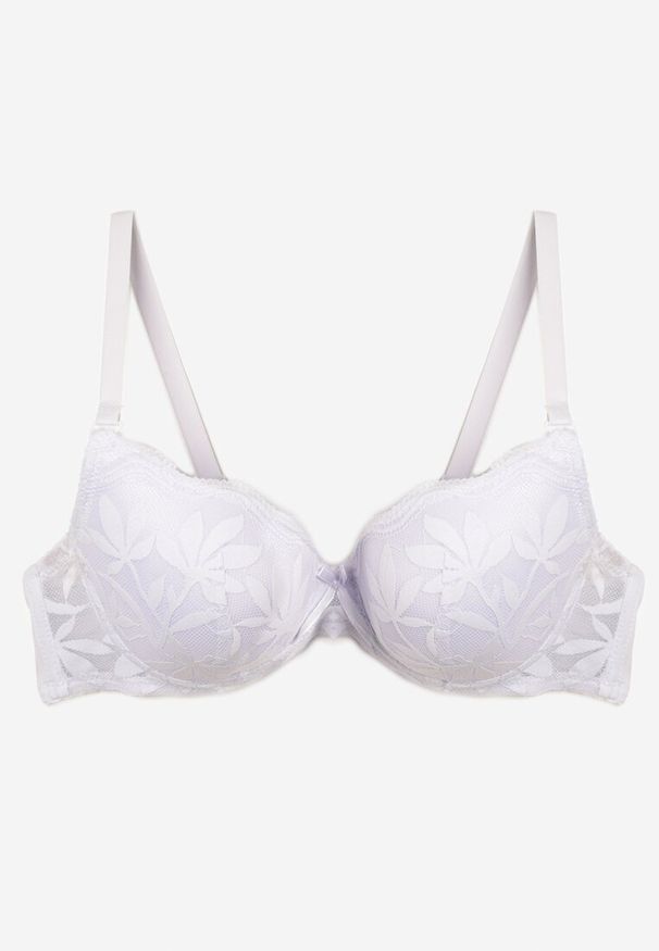 Renee - Biały Biustonosz Typu Full Cup z Koronką Ellanis. Kolor: biały. Materiał: koronka. Wzór: koronka