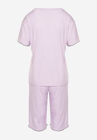 Born2be - Fioletowy Komplet Piżamowy T-shirt i Spodnie Milarunea. Kolekcja: plus size. Kolor: fioletowy