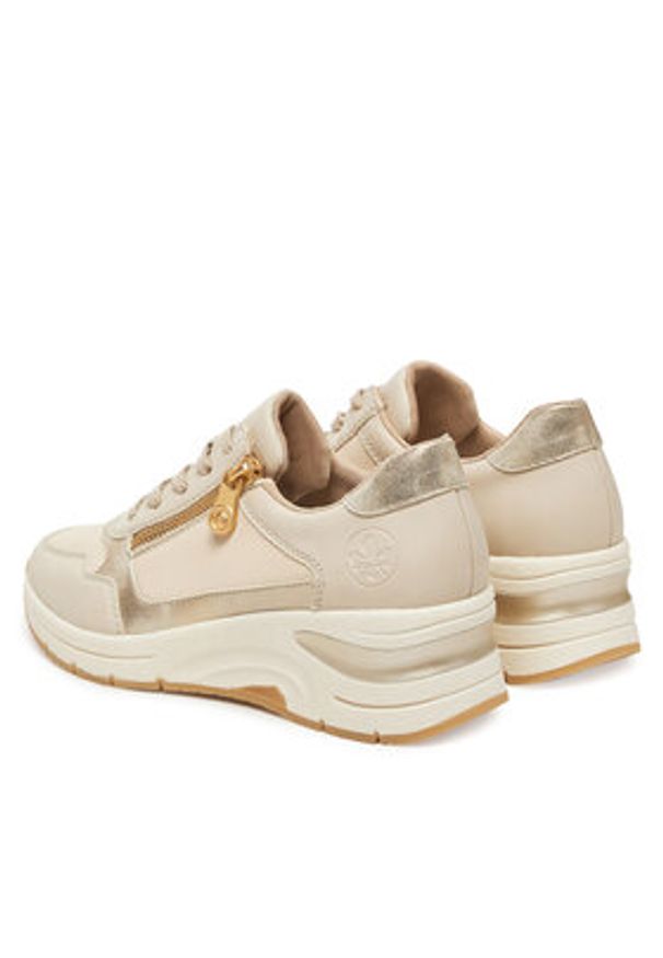 Rieker Sneakersy N9301-60 Écru. Materiał: skóra