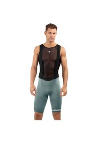 SIROKO - Męskie spodenki rowerowe z szelkami Kolarstwo Siroko BX Oberwald. Kolor: wielokolorowy, czarny, zielony. Materiał: nylon. Sport: kolarstwo