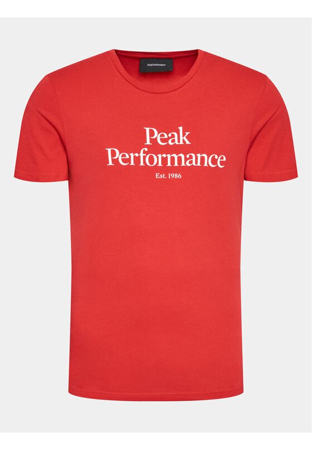 Peak Performance T-Shirt Original G77692400 Czerwony Slim Fit. Kolor: czerwony. Materiał: bawełna
