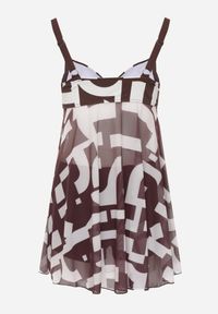 Born2be - Brązowe Bikini z Siateczkową Sukienką Kąpielową i Majtkami Typu Szorty Vilineli. Kolekcja: plus size. Kolor: brązowy. Długość: długie #6