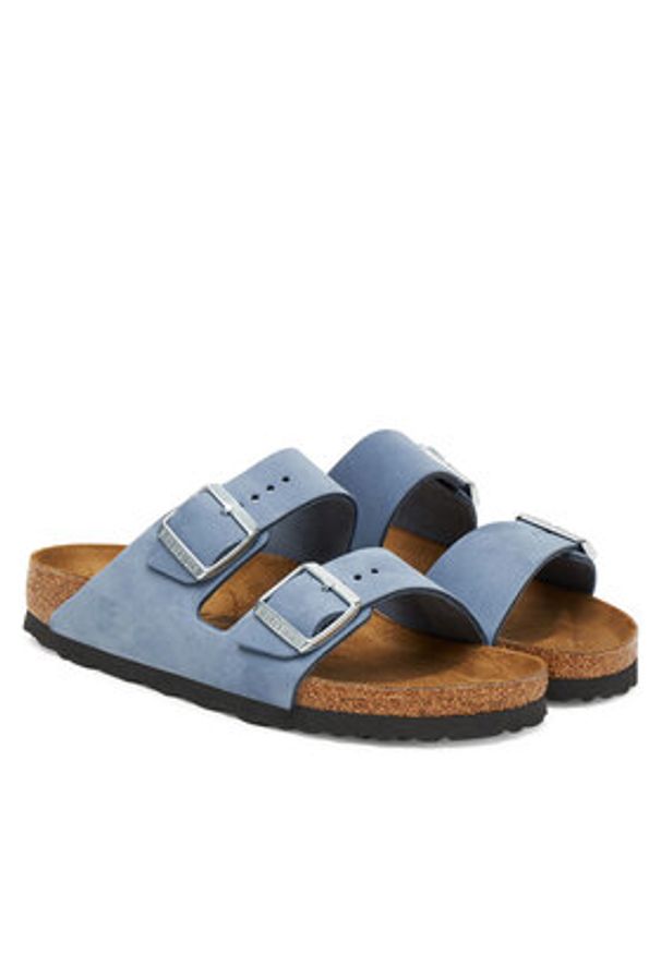 Birkenstock Klapki Arizona 1030390 Niebieski. Kolor: niebieski. Materiał: skóra, nubuk