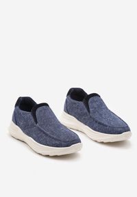 Born2be - Granatowe Buty Sportowe Slip On z Jeansową Cholewką Moasse. Nosek buta: okrągły. Zapięcie: bez zapięcia. Kolor: niebieski. Materiał: jeans. Szerokość cholewki: normalna. Obcas: na obcasie. Wysokość obcasa: niski