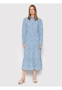 Pinko Sukienka koszulowa Distratta 1J10UV Y85P Błękitny Regular Fit. Kolor: niebieski. Materiał: lyocell. Typ sukienki: koszulowe #1