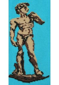 His Story - Skarpetki Bawełniane - Tematyczne - Rzeźba na Niebieskim Tle. Kolor: niebieski. Materiał: elastan, bawełna, poliamid #4