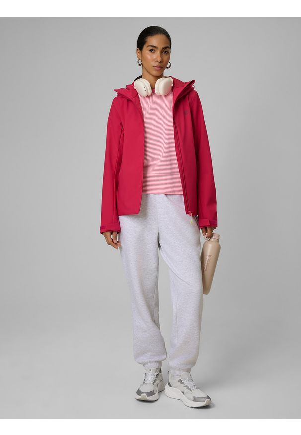 4f - 4F Kurtka przejściowa membrana 5000 damska - różowa L. Okazja: na co dzień, na spacer. Kolor: różowy. Materiał: materiał. Sezon: jesień, wiosna. Styl: casual