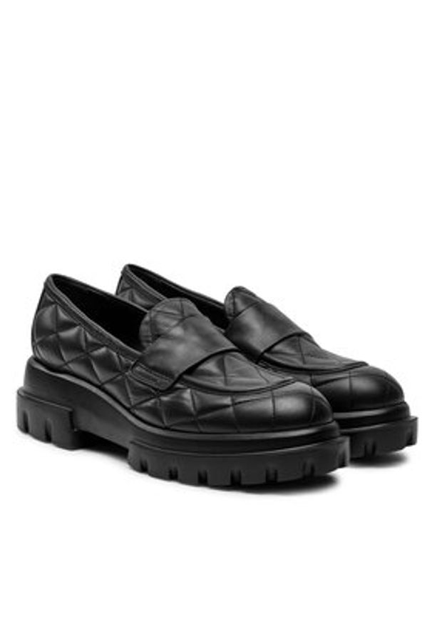 AGL Loafersy Celeste Matelasse D756033PGKA0761013 Czarny. Kolor: czarny. Materiał: skóra
