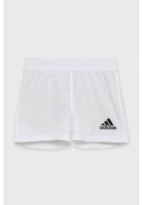 adidas Performance Szorty dziecięce GI7638 kolor biały regulowana talia. Okazja: na co dzień. Kolor: biały. Materiał: tkanina, poliester. Wzór: nadruk. Styl: casual #1