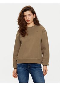 TOMMY HILFIGER - Tommy Hilfiger Bluza WW0WW41246 Brązowy Relaxed Fit. Kolor: brązowy. Materiał: bawełna #1