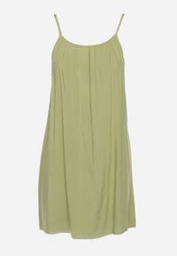 Born2be - Zielona Wiskozowa Sukienka na Regulowanych Ramiączkach Ulantia. Okazja: na co dzień. Kolor: zielony. Materiał: wiskoza. Długość rękawa: na ramiączkach. Sezon: lato. Styl: casual, elegancki #7