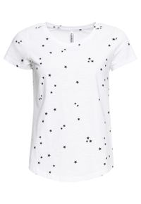 Shirt w gwiazdy bonprix biały z nadrukiem. Kolor: biały. Długość rękawa: krótki rękaw. Długość: krótkie. Wzór: nadruk #1