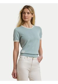 Lauren Ralph Lauren - LAUREN RALPH LAUREN Sweter 200963659002 Błękitny Relaxed Fit. Kolor: niebieski. Materiał: bawełna