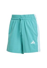Adidas - Szorty Essentials 3-Stripes Cotton. Kolor: biały, wielokolorowy, niebieski. Materiał: bawełna