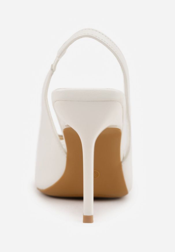 Born2be - Białe Sandały VICES na Szpilce z Klamerką z Cyrkoniami na Nosku Peep Toe Ismene. Okazja: na co dzień. Nosek buta: otwarty. Zapięcie: klamry. Kolor: biały. Materiał: jeans. Obcas: na szpilce. Styl: elegancki, casual