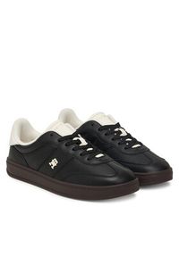 TOMMY HILFIGER - Tommy Hilfiger Sneakersy Heritage Shiny FW0FW08823 Czarny. Kolor: czarny. Materiał: skóra #4
